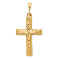 10k Diamond-cut Cross Pendant-10C304