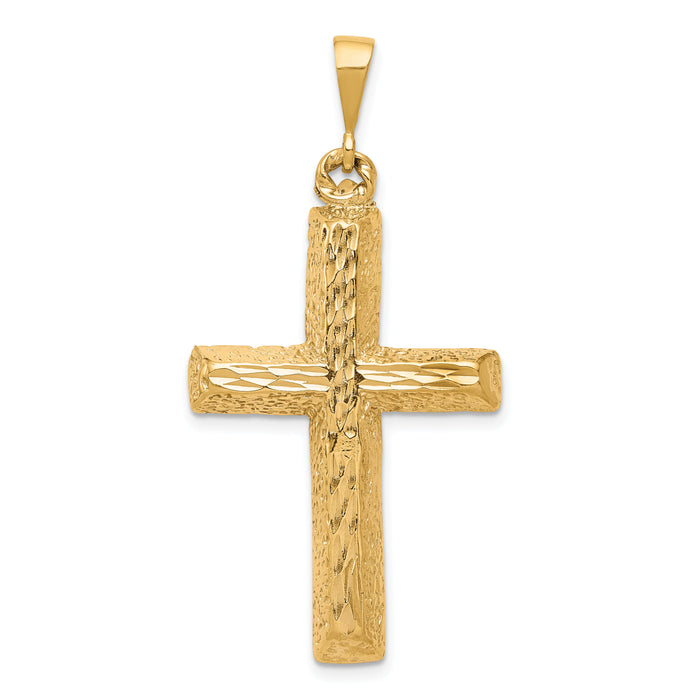10k Diamond-cut Cross Pendant-10C304
