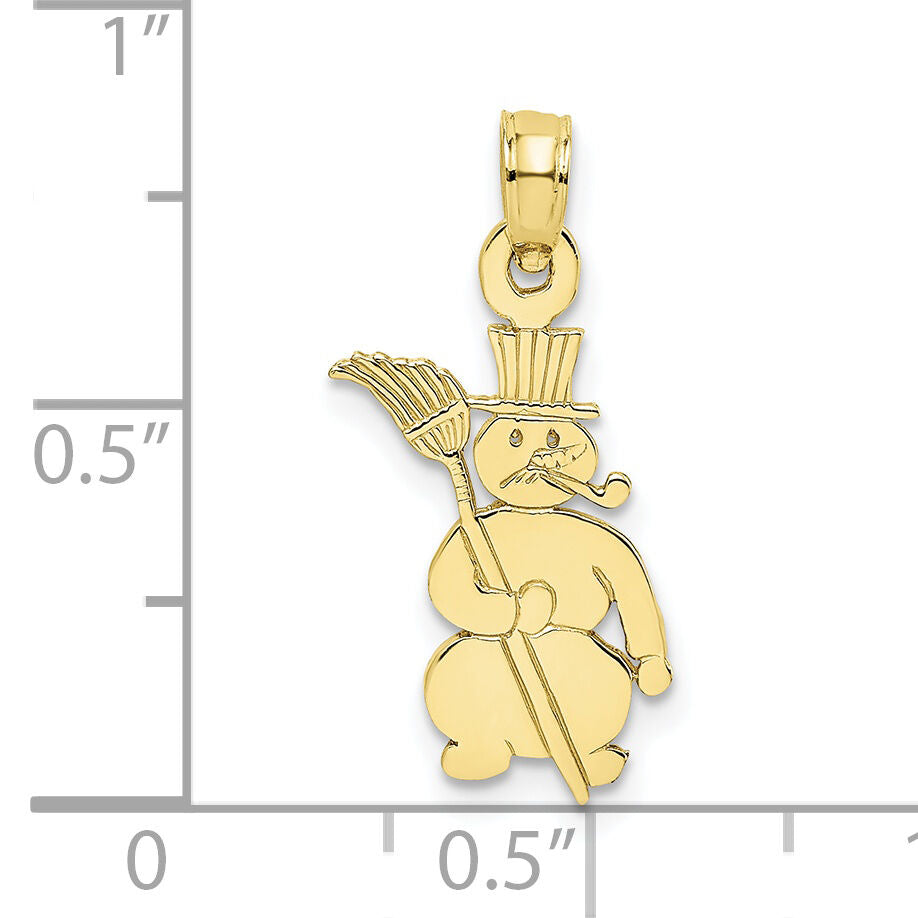 10K Polished Snowman Pendant-10C3056