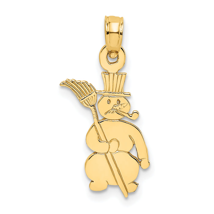10K Polished Snowman Pendant-10C3056