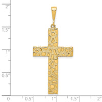 10k Polished Nugget Cross Pendant-10C306