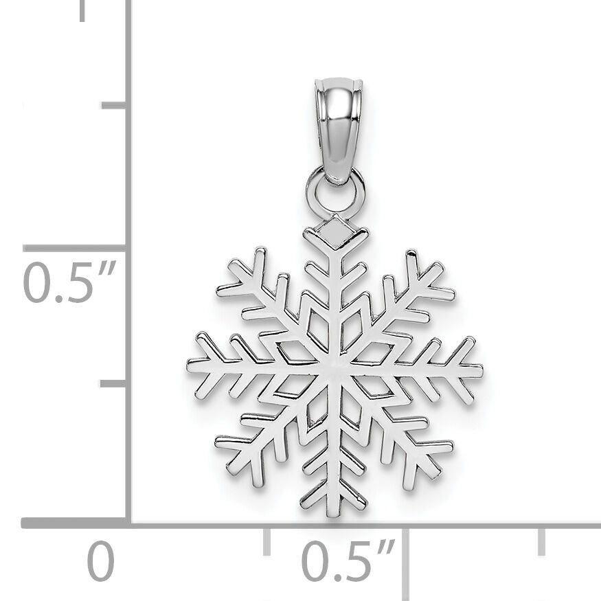 10k White Gold Snowflake Pendant-10C3062W