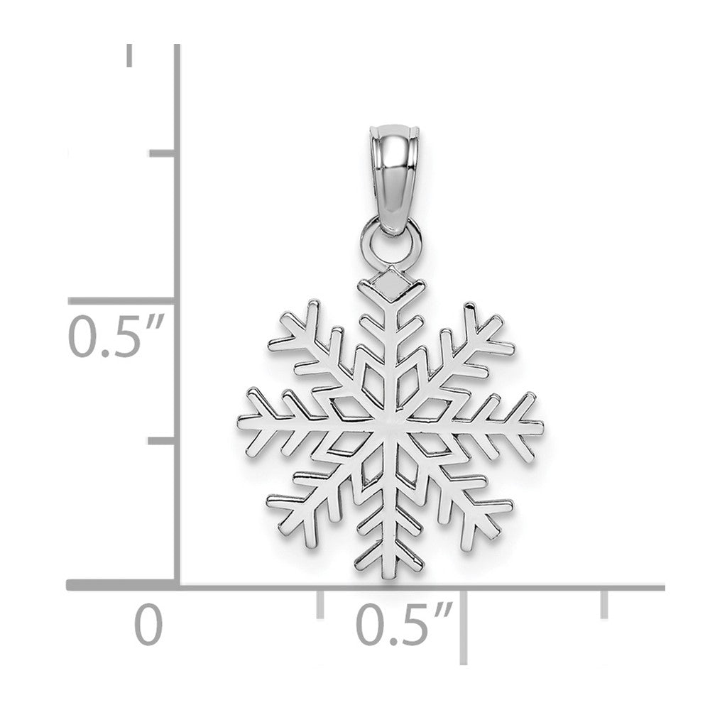 10k White Gold Snowflake Pendant-10C3062W