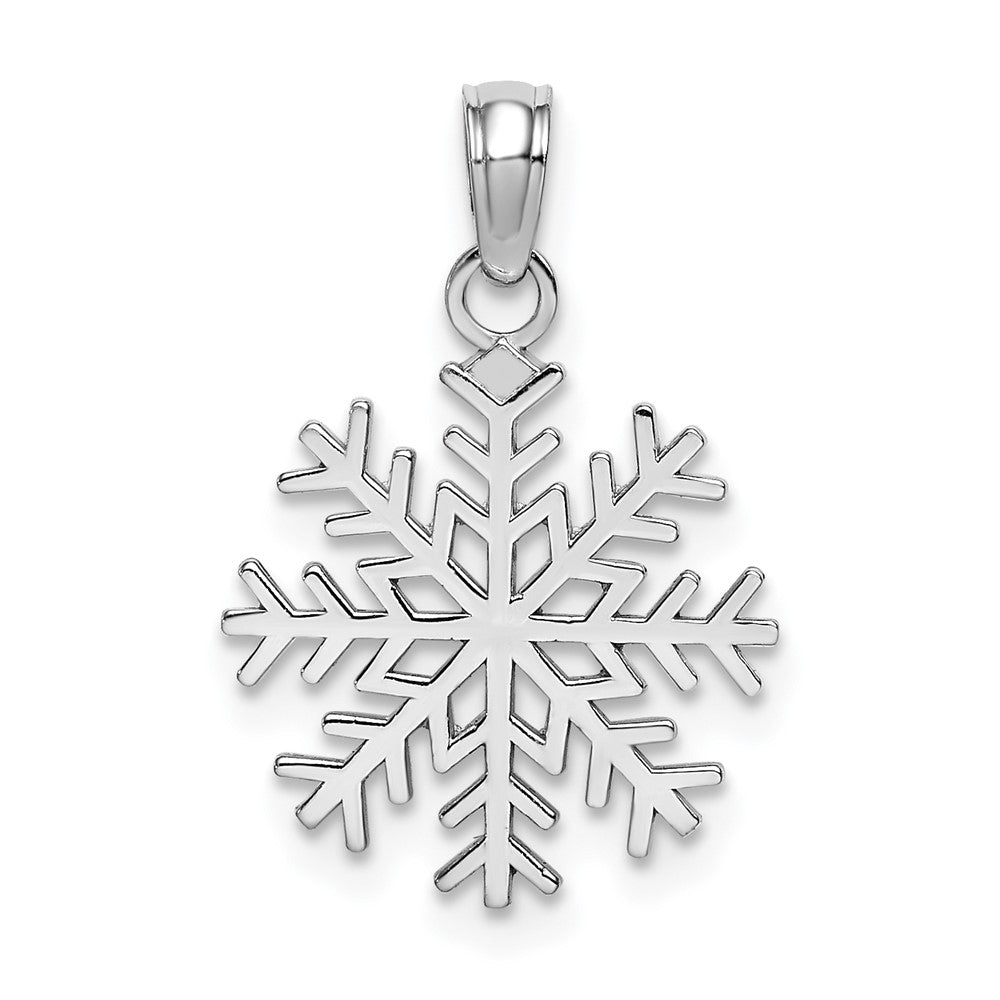 10k White Gold Snowflake Pendant-10C3062W