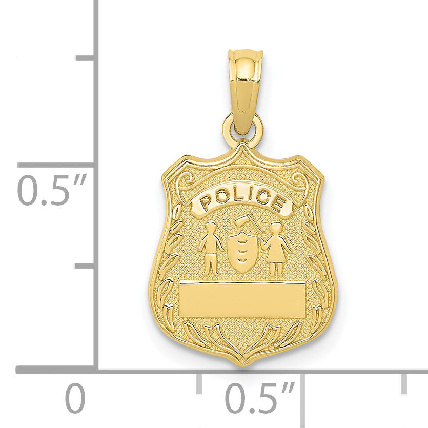 10k Police Badge Pendant-10C3099