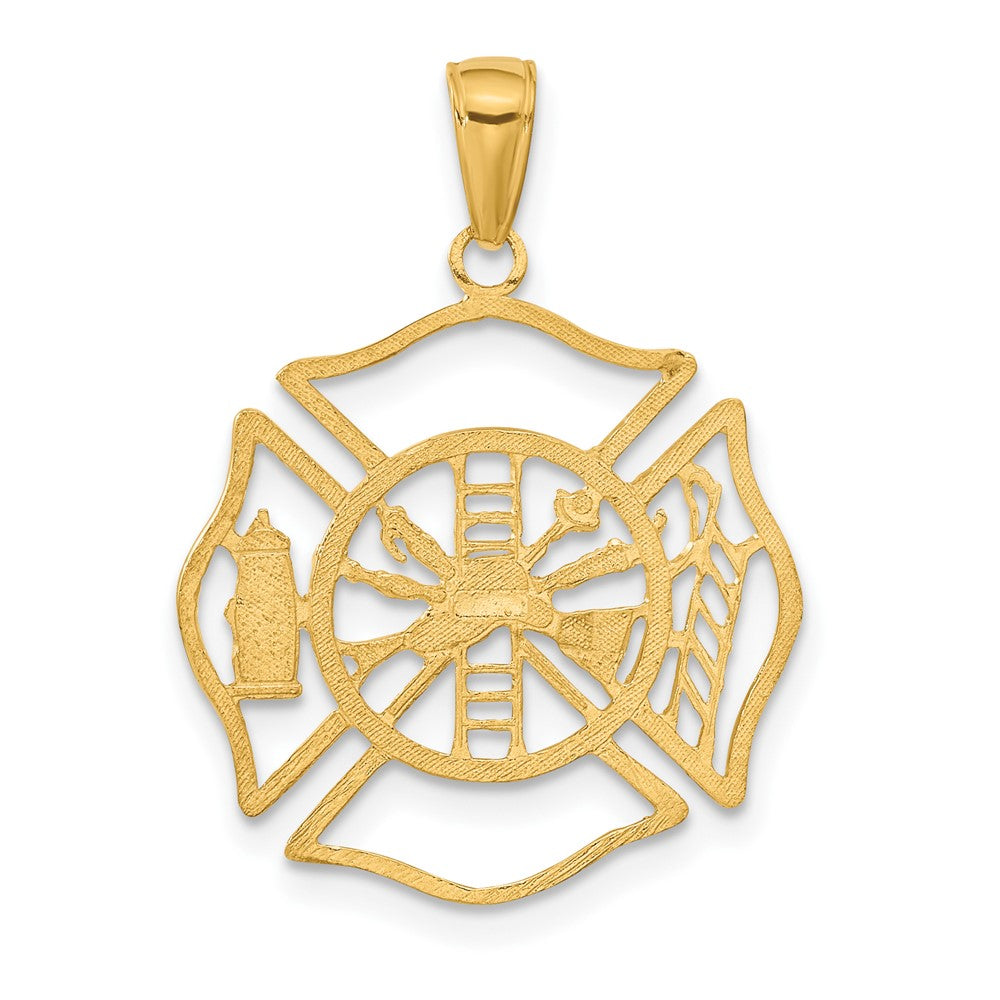 10k Fireman Shield Pendant-10C3108