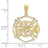10k Fireman Shield Pendant-10C3108