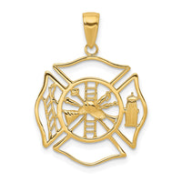 10k Fireman Shield Pendant-10C3108