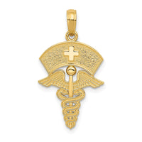 10k Caduceus w/Nurses Cap Pendant-10C3114