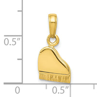 10k 3-D Lid Opens Piano Pendant-10C3123