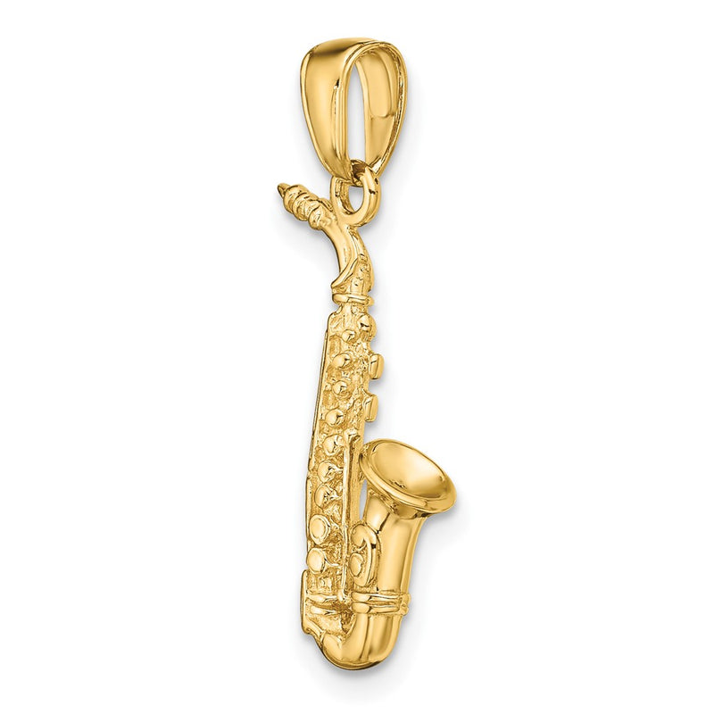 10k 3-D Saxophone Pendant-10C3135