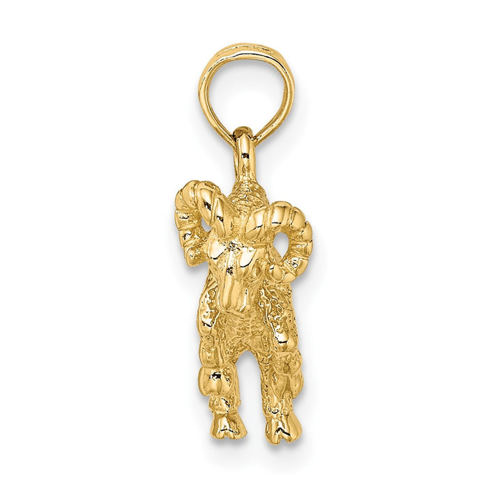 10K 3-D Aries Zodiac Pendant-10C3143