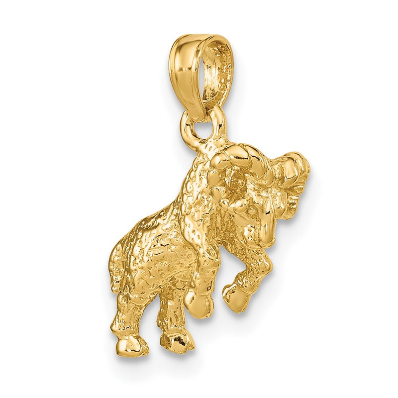 10K 3-D Aries Zodiac Pendant-10C3143