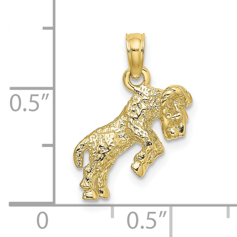 10K 3-D Aries Zodiac Pendant-10C3143