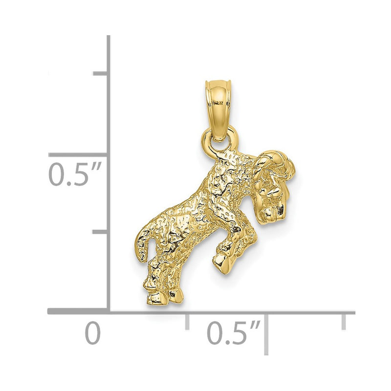 10K 3-D Aries Zodiac Pendant-10C3143