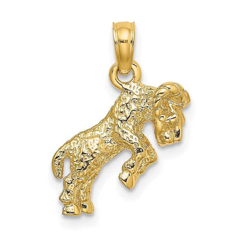 10K 3-D Aries Zodiac Pendant-10C3143