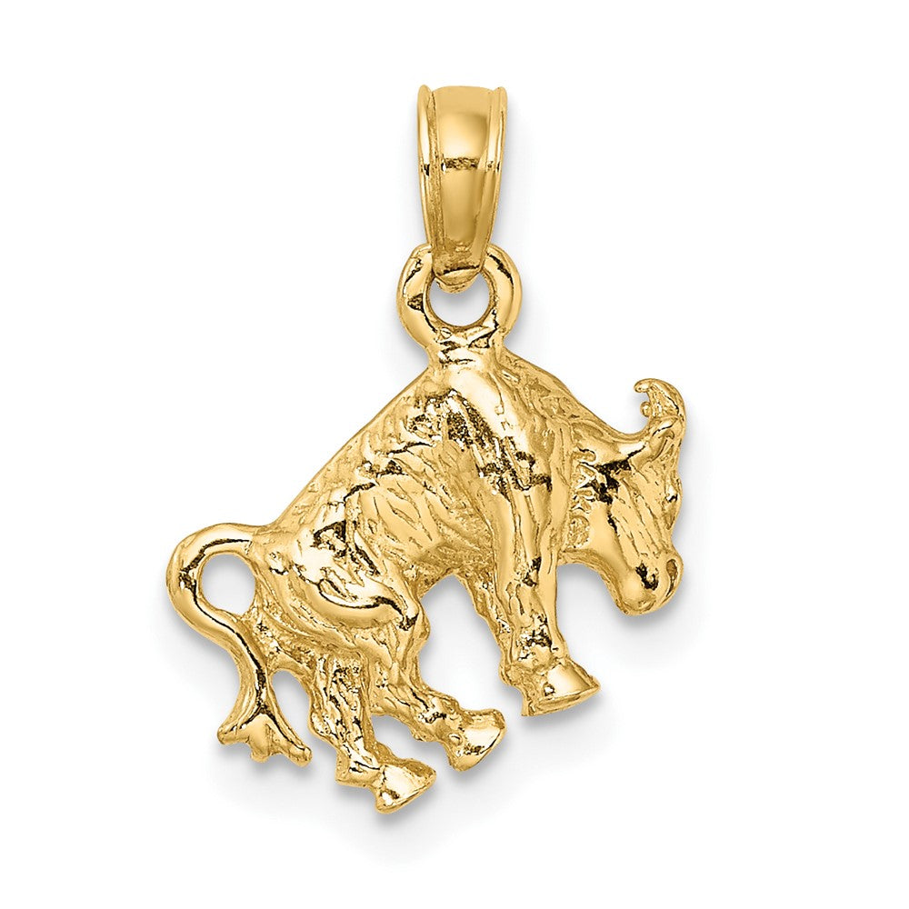 10K 3-D Taurus Zodiac Pendant-10C3144