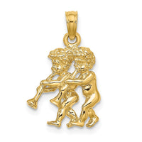 10K 3-D Gemini Zodiac Pendant-10C3145