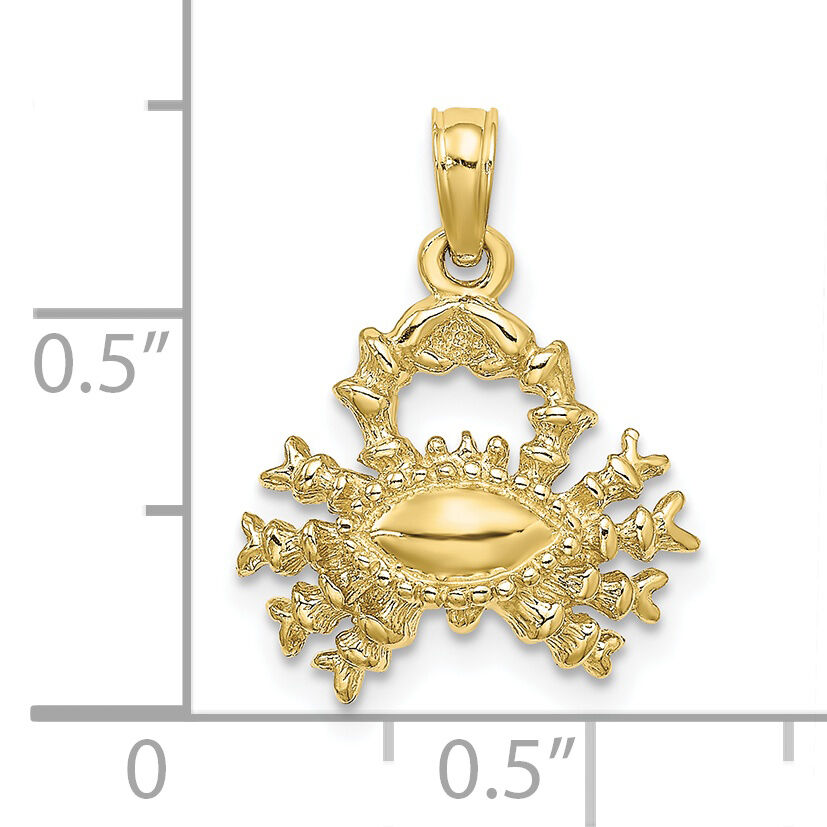 10K 3-D Cancer Zodiac Pendant-10C3146