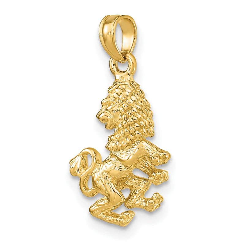 10K 3-D Leo Zodiac Pendant-10C3147