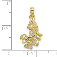 10K 3-D Leo Zodiac Pendant-10C3147