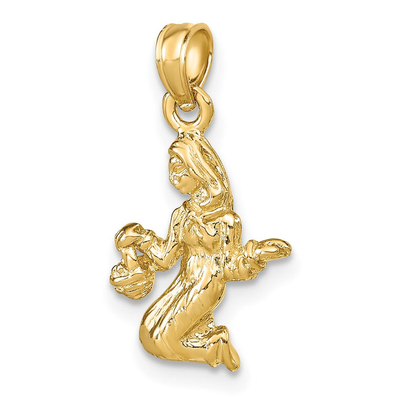 10K 3-D Virgo Zodiac Pendant-10C3148