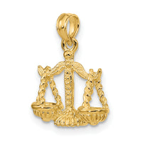 10K 3-D Libra Zodiac Pendant-10C3149