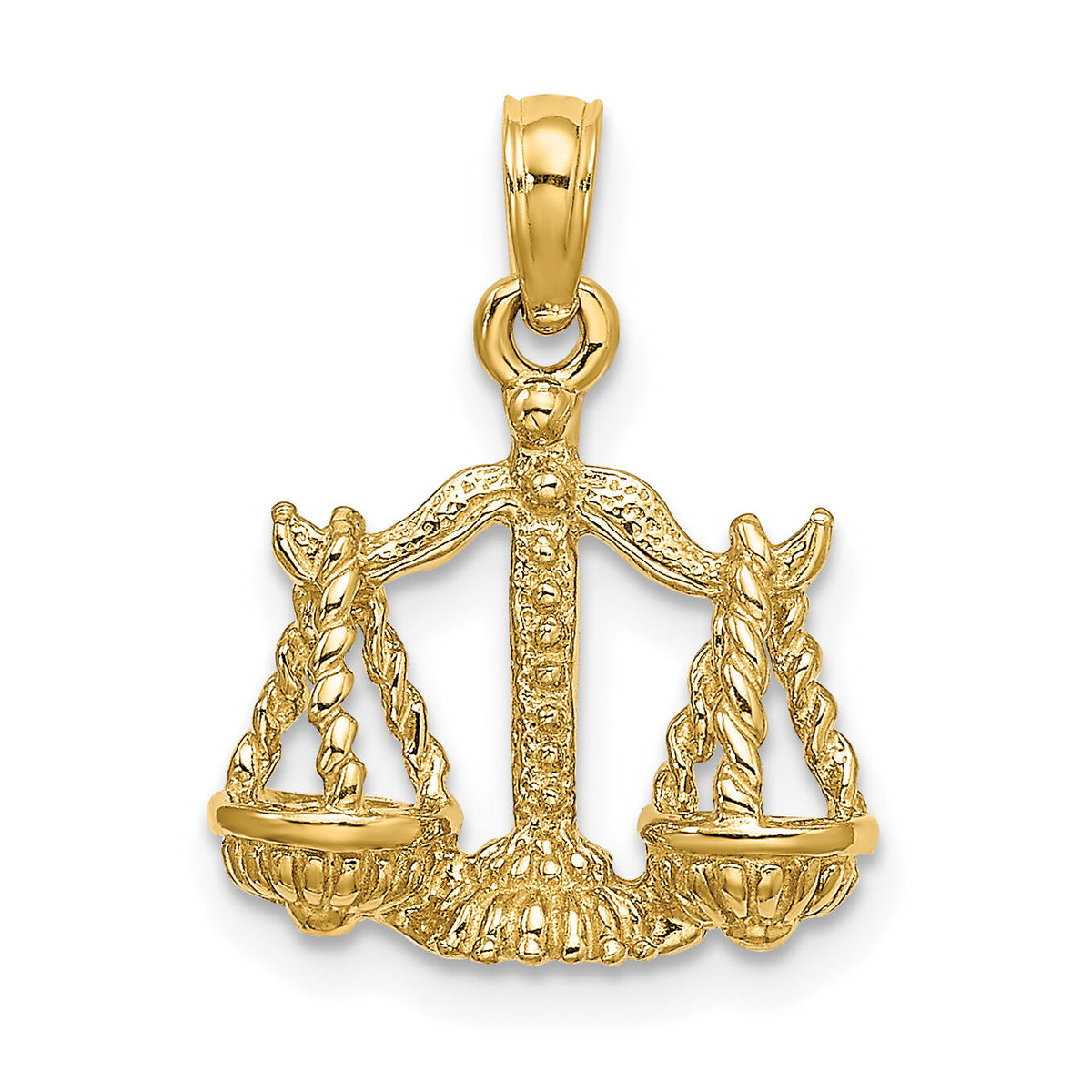 10K 3-D Libra Zodiac Pendant-10C3149