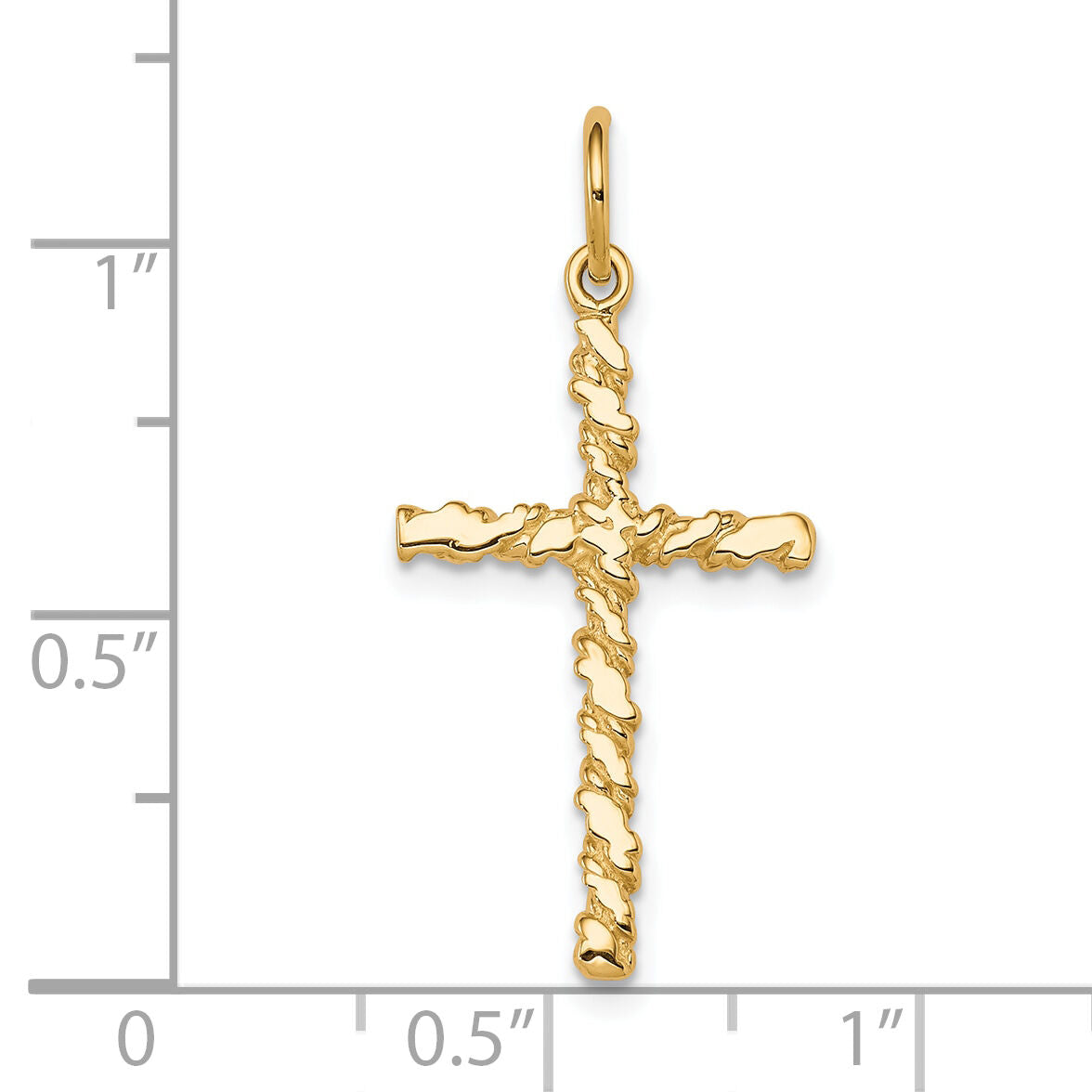 10K Nugget Cross Charm-10C315