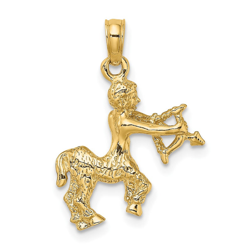 10K 3-D Sagittarius Zodiac Pendant-10C3151