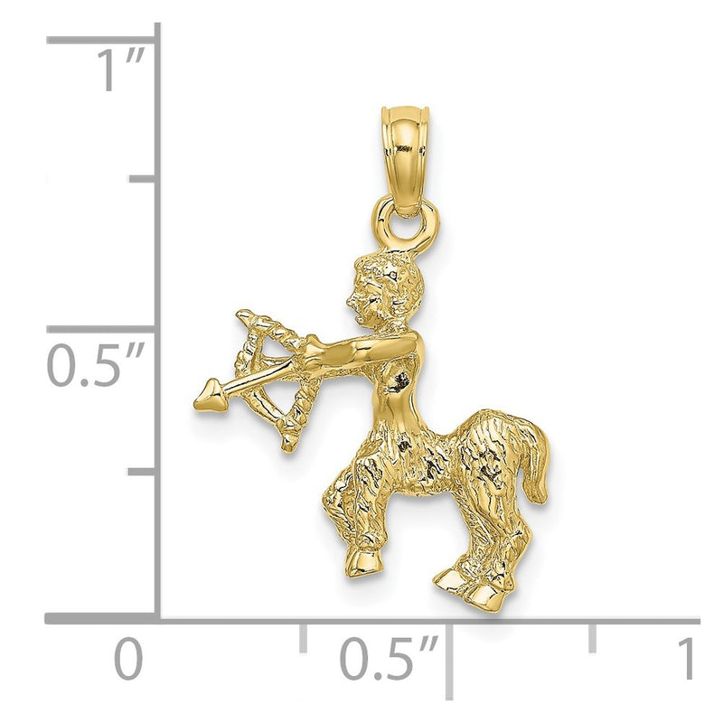 10K 3-D Sagittarius Zodiac Pendant-10C3151