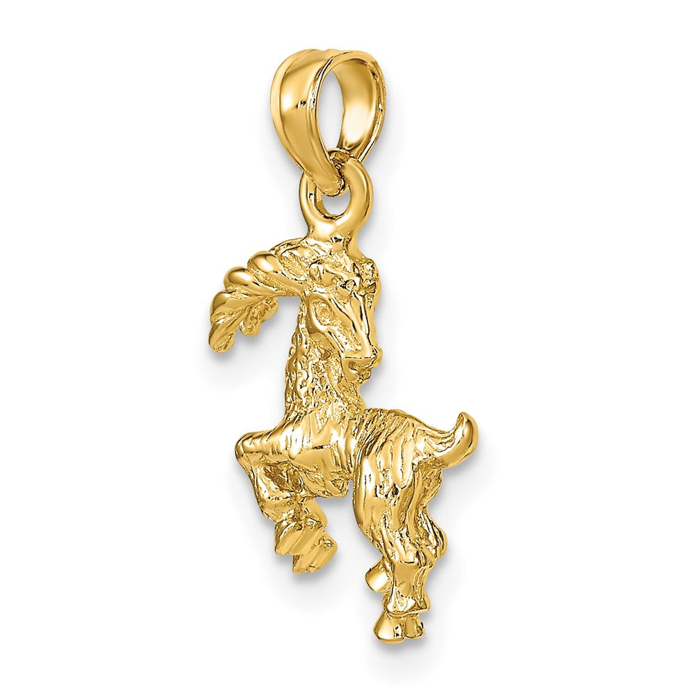 10K 3-D Capricorn Zodiac Pendant-10C3152