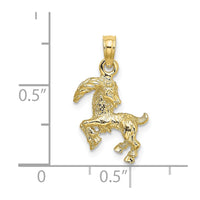 10K 3-D Capricorn Zodiac Pendant-10C3152