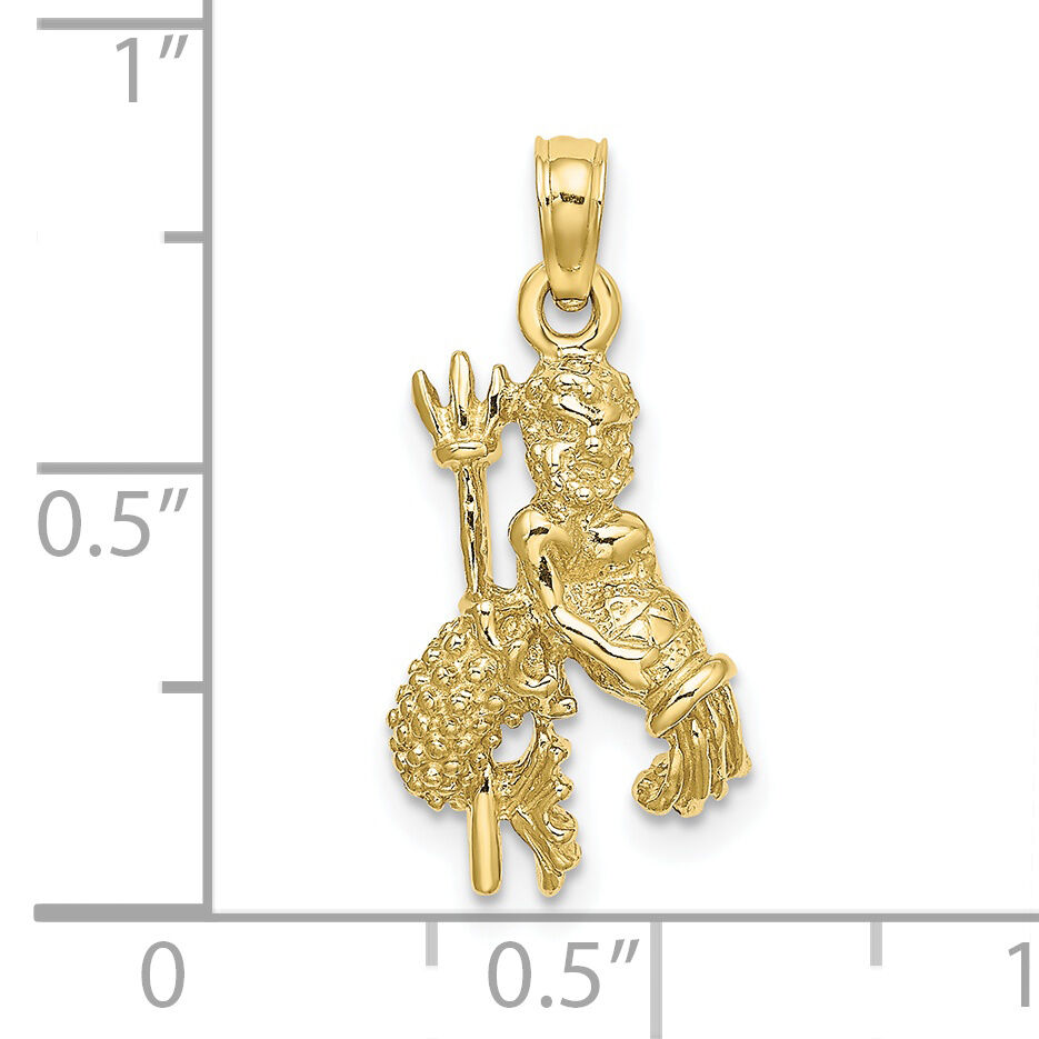 10K 3-D Aquarius Zodiac Pendant-10C3153