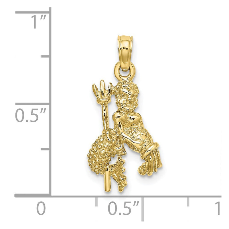 10K 3-D Aquarius Zodiac Pendant-10C3153