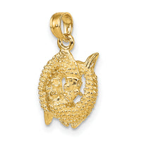10K 3-D Pisces Zodiac Pendant-10C3154