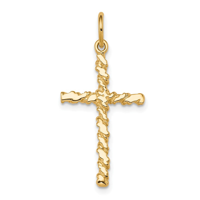 10K Nugget Cross Charm-10C315