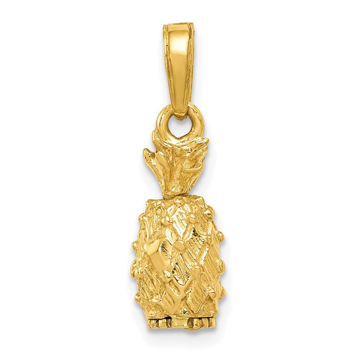 10k 3-D Pineapple Pendant-10C3204