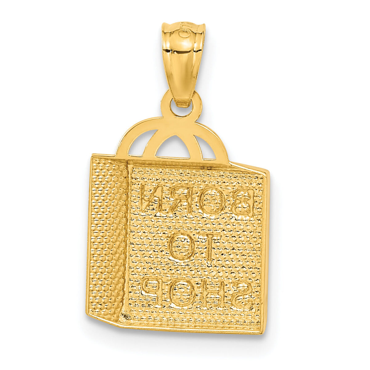10k Shopping Bag "Born to Shop" Pendant-10C3217