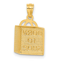10k Shopping Bag "Born to Shop" Pendant-10C3217