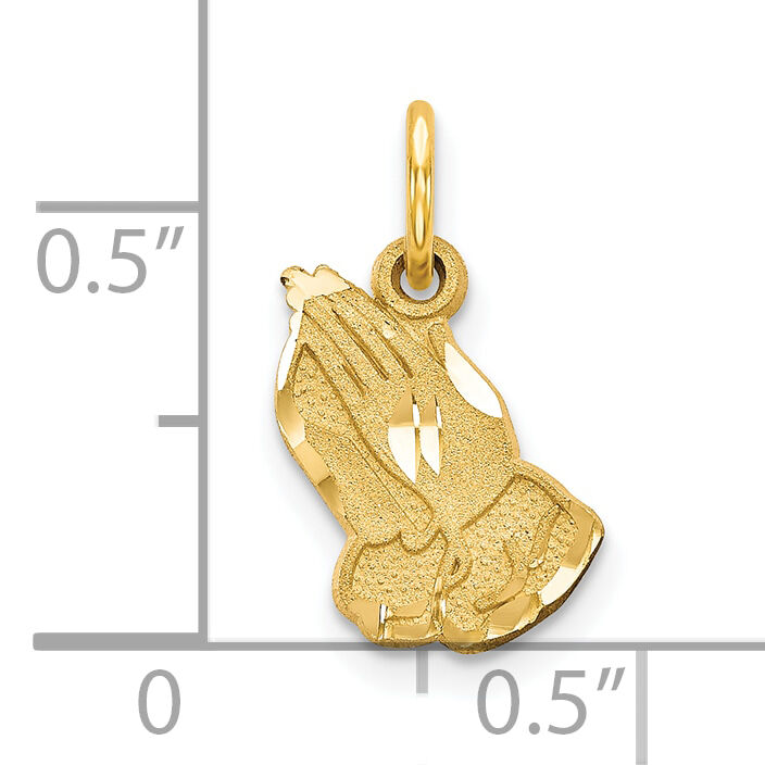 10K Yellow Gold Praying Hands Charm-10C323