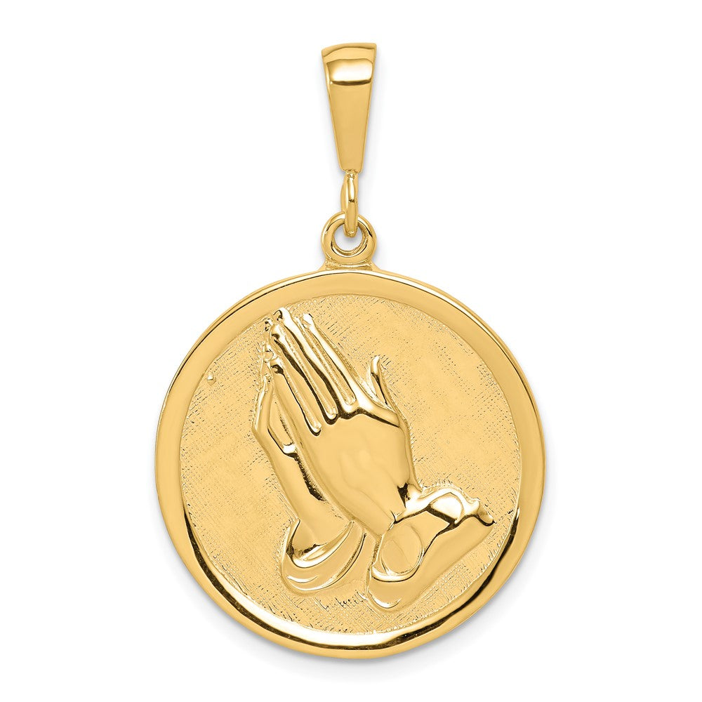 10k Praying Hands Reversible with Serenity Prayer Pendant-10C327