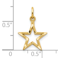 10K Diamond-Cut Flat Back Star Charm-10C330