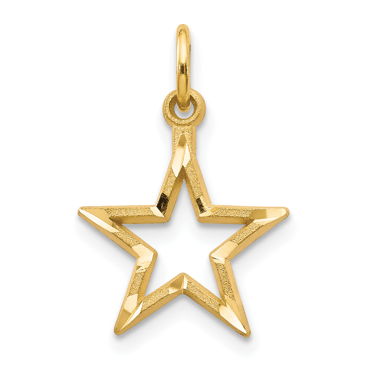 10K Diamond-Cut Flat Back Star Charm-10C330