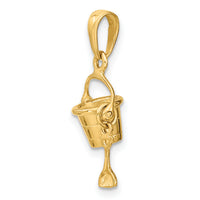 10k 3-D Beach Bucket with Shovel Charm-10C3305