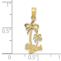 10K Double Palm Trees Pendant-10C3324