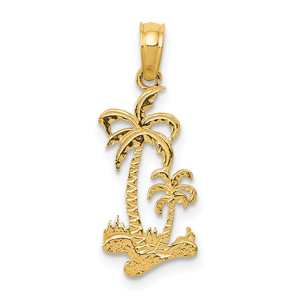 10K Double Palm Trees Pendant-10C3324