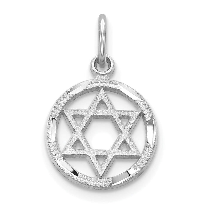 10K White Gold Star Of David Charm-10C332W