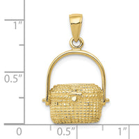 10k 2-D Large Nantucket Basket Pendant-10C3335