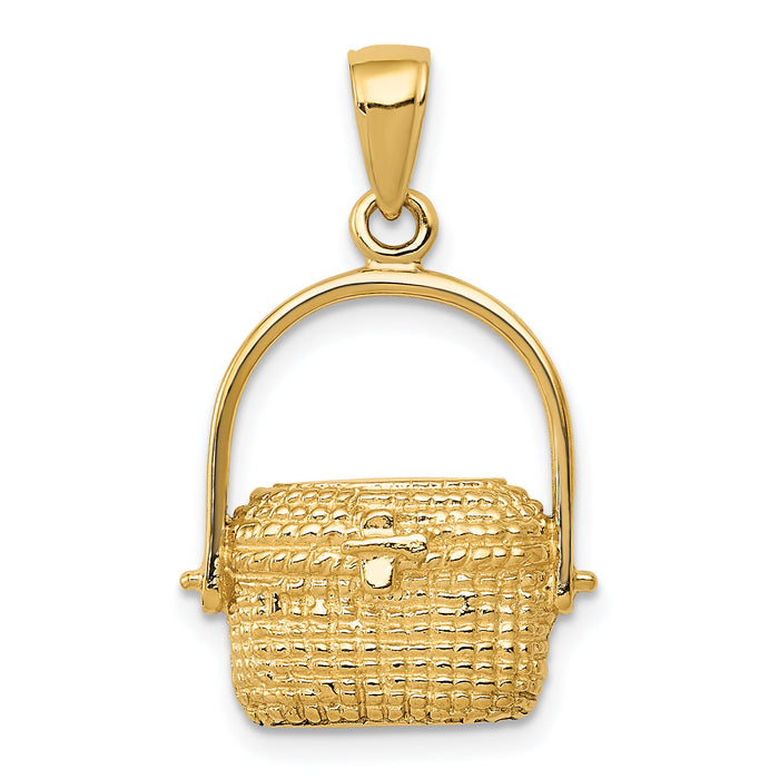 10k 2-D Large Nantucket Basket Pendant-10C3335